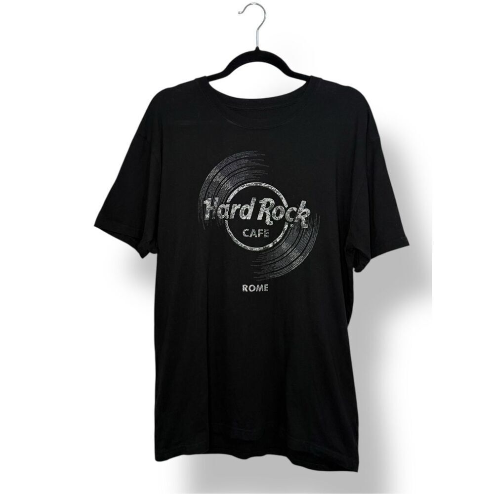 Hard Rock Cafe Rome Men’s Large T-Shirt‎ Black Crewneck Tee